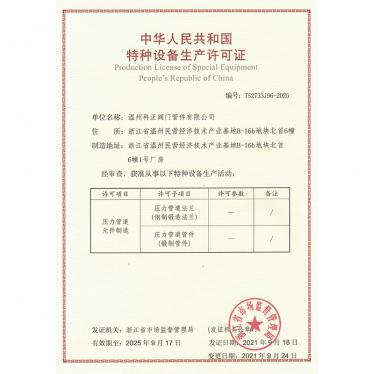 特殊設(shè)備生產(chǎn)許可證TS2021